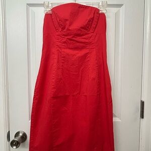 Express Vibrant Red Strapless Dress size 2